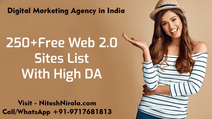 250+Free Web 2.0 Sites List With High DA by Nitesh Nirala niteshnirala.com