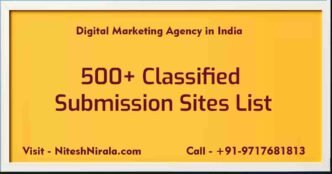 500+ Classified Submission Sites List by Nitesh Nirala niteshnirala.com