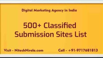 500+ Classified Submission Sites List by Nitesh Nirala niteshnirala.com