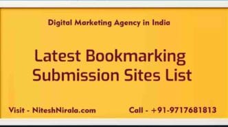 Latest Bookmarking Submission Sites List 36 Latest Bookmarking Submission Sites List by Nitesh Nirala niteshnirala.com