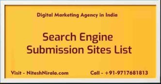 Search Engine Submission Sites List by Nitesh Nirala niteshnirala.com